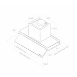 BOXIN NO DRIP IX/A/90 met 45° schuin geplaatste flap die stoom uit de buurt van kastdeuren houdt.