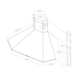 Moderne wanddampkap Elica ACUTA IX/F/100 met LED-verlichting